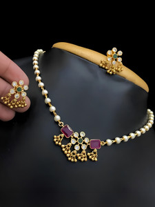 OChori Brass Gold-plated Gold Jewellery Set