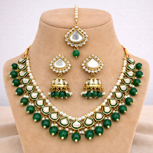ShriJiArt Alloy Green Jewellery Set
