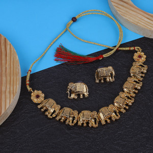 Raaji's Alloy Gold-plated Gold Jewellery Set