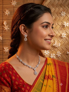 brado jewellery Brass Gold-plated Silver, White Jewellery Set