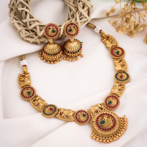 YIMBLI Brass Gold-plated Gold Jewellery Set