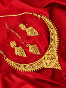 LILY JEWELLERY Brass Gold-plated Gold Jewellery Set