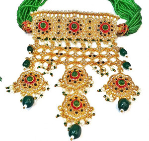 AAD Alloy Gold-plated Green Jewellery Set