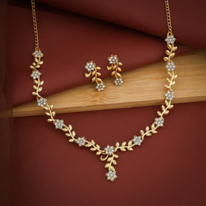 TONOLIKA JEWELLERY Brass Gold-plated Gold Jewellery Set