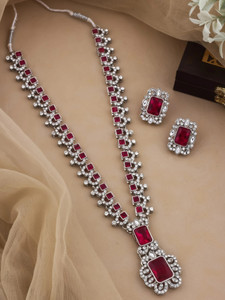 hetvicart Alloy Red Jewellery Set
