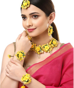 CRAFTSAI EXPORTS Fabric Yellow Jewellery Set