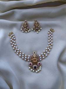 YIMBLI Brass Gold-plated Gold Jewellery Set
