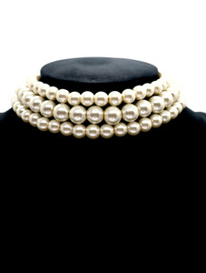JN Handicraft Glass White Jewellery Set