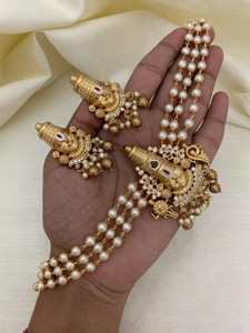 YIMBLI Brass Gold-plated Gold Jewellery Set