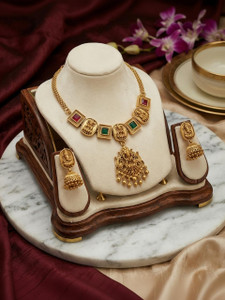 DIKSHA COLLECTION Alloy Gold-plated Multicolor Jewellery Set
