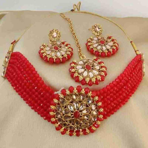 IBM COLLECTIONS Alloy Red Jewellery Set