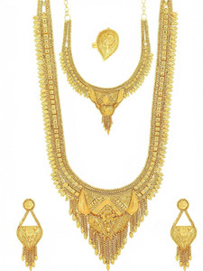 Manikya Brass Gold-plated Gold Jewellery Set