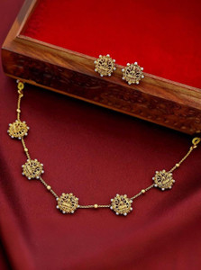 Pamadhya Brass, Copper Gold-plated Gold Jewellery Set