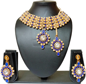 ANRA JEWEL Alloy Blue, White Jewellery Set