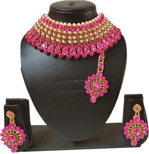 ANRA JEWEL Alloy Pink, Gold, Gold Jewellery Set