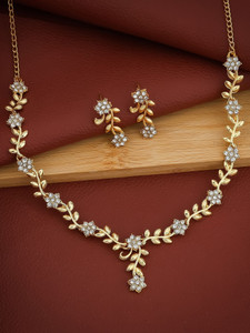 TONOLIKA JEWELLERY Brass Gold-plated Gold Jewellery Set