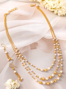 RUBANS Brass Gold-plated Gold Jewellery Set