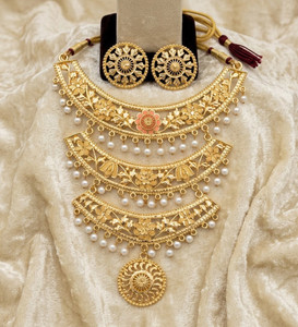 JESTALUKES Gold Plated Shuli flower neckless Gold-plated Plated Brass Choker