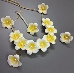 prime shopy Fabric Yellow, White Jewellery Set