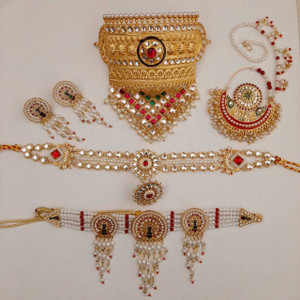 jja Alloy Gold-plated Gold Jewellery Set