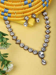 JN Handicraft Alloy Copper White Jewellery Set