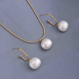 PALMONAS Stainless Steel Gold Jewellery Set