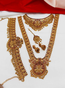 Chigold Alloy Gold-plated Gold, Green, Red Jewellery Set