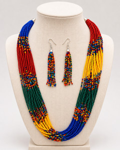 Grace Collections Sam Beads Gold-plated Plated Glass Necklace Set