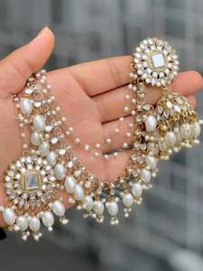 UWISH Alloy White, Gold Jewellery Set