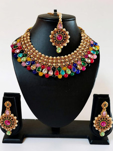 ANRA JEWEL Mother of Pearl Gold-plated Multicolor, Gold Jewellery Set