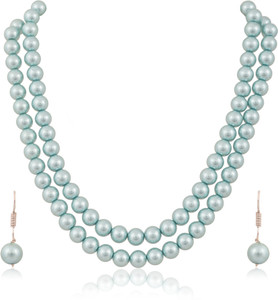 Ratnavali Jewels Mother of Pearl Blue Jewellery Set