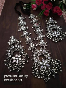 Samridhi DC Oxidised Silver, Alloy Silver Jewellery Set