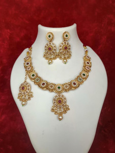 Zyra Jewel Brass Gold-plated Multicolor Jewellery Set