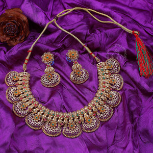 Amrruttam Alloy Gold-plated Multicolor Jewellery Set