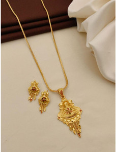 VyanaJewels Brass Gold-plated Gold Jewellery Set