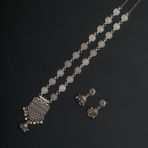 SUZEN Oxidised Silver Silver Jewellery Set