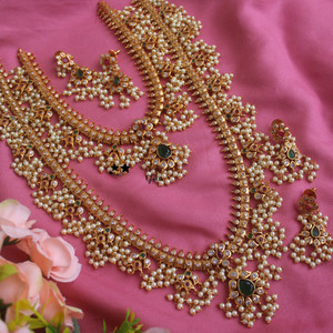 YIMBLI Brass Gold-plated Gold Jewellery Set