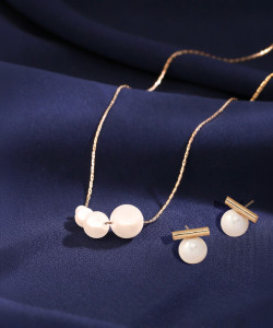 YELLOW CHIMES Alloy White Jewellery Set
