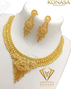 KONASA Brass, Copper Gold-plated, Brass, Copper Gold Jewellery Set