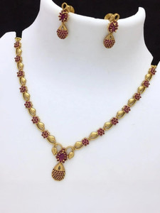 NAKMAN JEWELLERY Brass, Copper Gold-plated Gold Jewellery Set