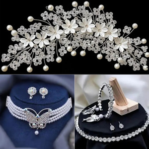 Lunox Alloy Silver White Jewellery Set