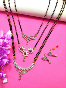 Divyanshi Collection Brass Silver Silver, Black, Gold Jewellery Set