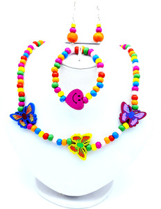 AKS Jewelz Wood Multicolor Jewellery Set