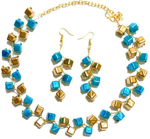 UTTARAI Alloy Gold, Blue Jewellery Set