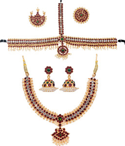 Elite trade Brass Red Jewellery Set