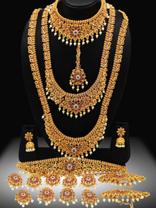 Nagneshi Art Alloy Gold-plated Multicolor Jewellery Set