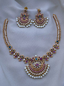 YIMBLI Brass Gold-plated Gold Jewellery Set