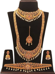 Nagneshi Art Alloy Gold-plated Multicolor Jewellery Set