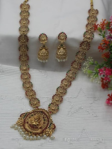 Chigold Alloy Gold-plated Gold, Red Jewellery Set