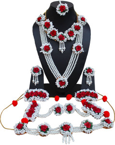 VIP Fashions Fabric Red Jewellery Set